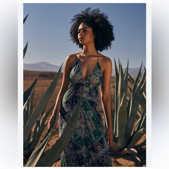 APRICOT Satin Scarf Print Maxi Dress size 6 - Picture 3 of 11